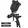 краскораспылитель HVLP GOLD d1.3мм черный верхний бачок 600мл SKULL